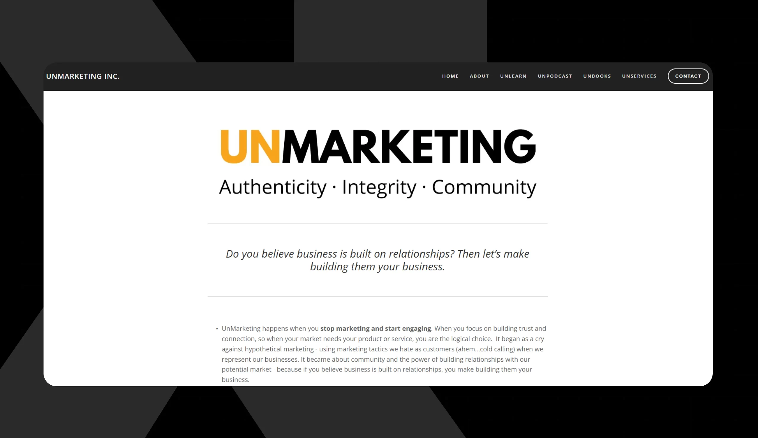 Unmarketing